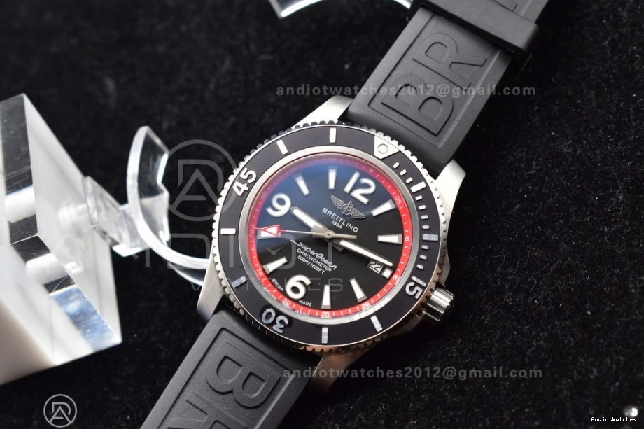 With On Rubber BLSF QuickDry And Edition Strap 1166 Black 44 Dial Rehaut Black Superocean Best Automatic Orange Bezel 1:1 A 1007